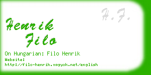 henrik filo business card